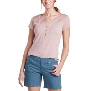 Kuhl Virtue T Shirt size small, pale pink Henley top